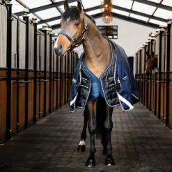 Horseware - Couverture de box Easy-Layer Stable noir et silver 100g