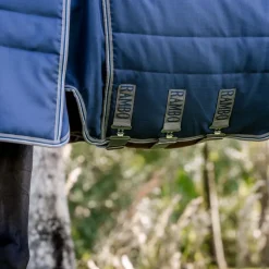 Horseware - Couverture de box Rambo Optimo Stable marine/ thunderstorm grey/ argent 200g