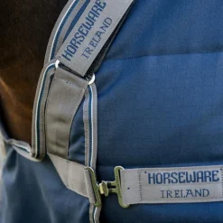 Horseware - Couverture de box Rambo Optimo Stable marine/ thunderstorm grey/ argent 200g