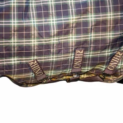 Horseware - Couverture d'extérieur Rhino Wug encolure montante marine/ vert à carreaux 100g
