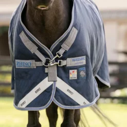 Horseware - Couverture d'extérieur Rhino Turnout marine/ titanium grey/ classic blue 0g