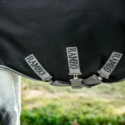 Horseware - Couverture d'extérieur Rambo Turnout VL noir/ thunderstorm grey/ argent 250g