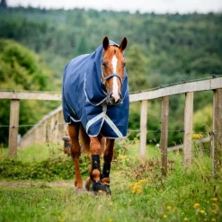 Horseware - Couverture d'extérieur Amigo Bravo 12 Plus Lite marine/ titanium grey/ argent 0g