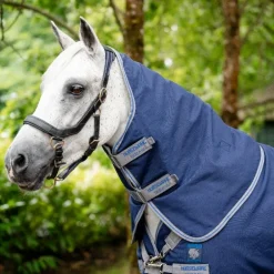 Horseware - Couverture d'extérieur Rhino Plus Pony Turnout marine/ titanium grey/ classic blue 100g