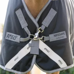 Horseware - Couverture d'extérieur Amigo Bravo Plus Pony Turnout noir/ titanium grey/ argent 250g