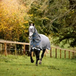 Horseware - Couverture d'extérieur Rhino Plus HexStop gris/ indigo 100g