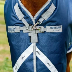 Horseware - Couverture d'extérieur Amigo Turnout marine/ titanium grey/ argent 50g