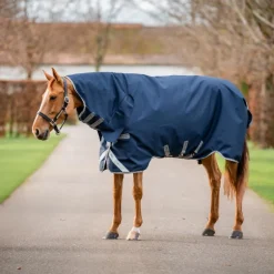 Horseware - Couverture d'extérieur Amigo Bravo Integrated Turnout marine/ titanium grey/ argent 50g