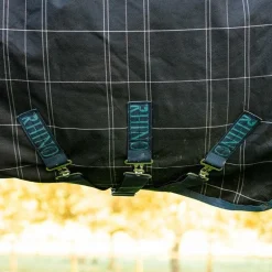 Horseware - Couverture d'extérieur Rhino Plus à carreaux marine 250g