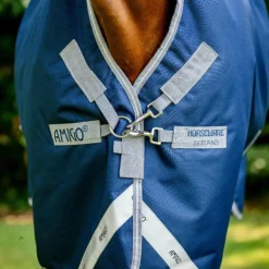 Horseware - Couverture d'extérieur Amigo Bravo 12 Wug marine/ titanium grey/ argent 400g