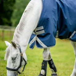 Horseware - Couverture d'extérieur Amigo Bravo 12 Turnout marine/ titanium grey/ argent 0g