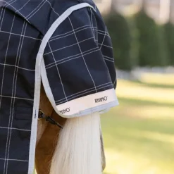 Horseware - Couverture d'extérieur Rhino Wug Pony Turnout noir/ gris/ blanc à carreaux 0g