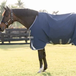 Horseware - Couverture d'extérieur Rhino Turnout marine/ titanium grey/ classic blue 100g