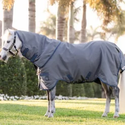 Horseware - Couverture d'extérieur Rhino HexStop Plus Pony gris/ indigo/ marine 100g