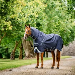 Horseware - Couverture d'extérieur Rambo Duo Ripstop Plus Turnout Bundle marine/ gris thunderstorm/ argent (100g + 100g+ 200g) 400g
