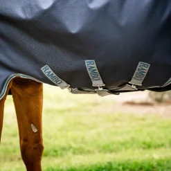 Horseware - Couverture d'extérieur Rambo Duo Ripstop Plus Turnout Bundle marine/ gris thunderstorm/ argent (100g + 100g+ 200g) 400g