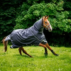 Horseware - Couverture d'extérieur Rambo Duo Ripstop Plus Turnout Bundle marine/ gris thunderstorm/ argent (100g + 100g+ 200g) 400g