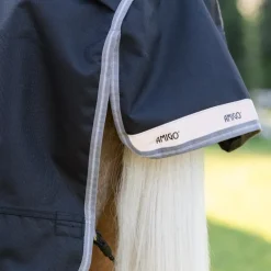 Horseware - Couverture d'extérieur Amigo Bravo Plus Pony Turnout noir/ titanium grey/ argent 50g