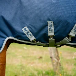 Horseware - Couverture d'extérieur Amigo Bravo Plus Turnout marine/ titanium grey/ argent 50g