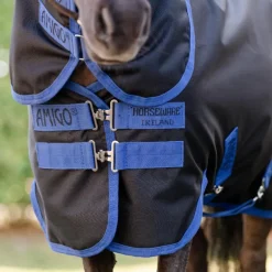 Horseware - Couverture d'extérieur Amigo Ripstop Plus Petite Turnout noir/ classic blue 200g
