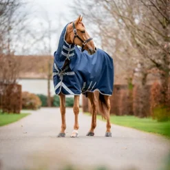 Horseware - Couverture d'extérieur Amigo Bravo Integrated Turnout marine/ titanium grey/ argent 0g