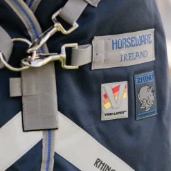 Horseware - Couverture d'extérieur Rhino Turnout VL marine/ titanium grey/ classic blue 250g