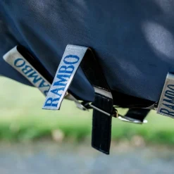 Horseware - Couverture d'extérieur Rambo Turnout VL marine/ thunderstorm gris/ argent 450g