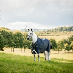 Horseware - Couverture d'extérieur Rambo Turnout VL marine/ thunderstorm gris/ argent 450g