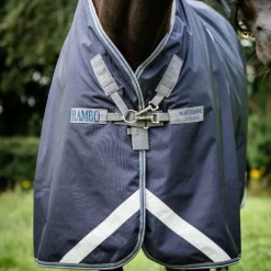 Horseware - Couverture d'extérieur Rambo Optimo Original marine/ thunderstorm grey/ argent 0g