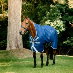 Horseware - Couverture d'extérieur Amigo Bravo 12 Wug Lite marine/ titanium grey/ argent 0g