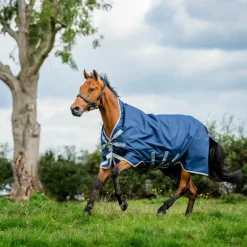 Horseware - Couverture d'extérieur Amigo Bravo 12 Wug Lite marine/ titanium grey/ argent 0g