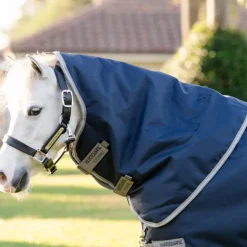 Horseware - Couverture d'extérieur Amigo Bravo Plus Pony Turnout marine/ titanium grey/ argent 250g