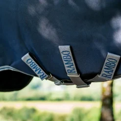 Horseware - Couverture d'extérieur Rambo Supreme Turnout Plus marine/ thunderstorm grey/ silver 250g