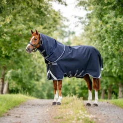 Horseware - Couverture d'extérieur Rambo Supreme Turnout Plus marine/ thunderstorm grey/ silver 250g