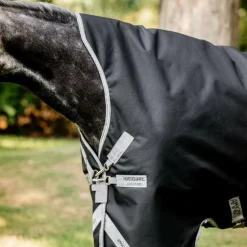 Horseware - Couverture d'extérieur Amigo Bravo 12 Wug Lite noir/ titanium grey/ argent 0g
