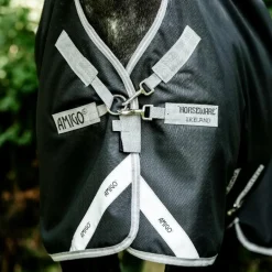 Horseware - Couverture d'extérieur Amigo Bravo 12 Wug Lite noir/ titanium grey/ argent 0g