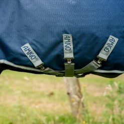 Horseware - Couverture d'extérieur Amigo Bravo 12 Plus marine/ titanium gris/ argent 250g