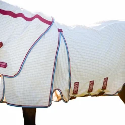 Horseware - Couverture extérieur d'été Rambo Optimo Supreme marine à carreaux/ cerise/ pêche/ bleu 0g