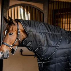 Horseware - Couvre-cou Amigo Ripstop Insulator Stable noir/ argent 200g