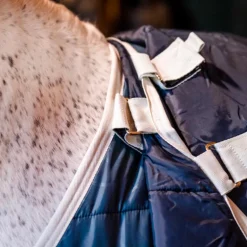 Horseware - Sous-couverture Ecolin bleu canard/ gris 200g