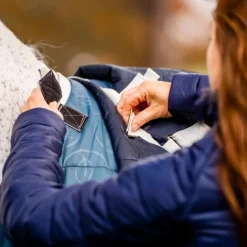 Horseware - Sous-couverture Ecolin bleu canard/ gris 200g