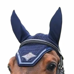 Jump'In - Bonnet chevaux Écusson marine/ marine/ caramel