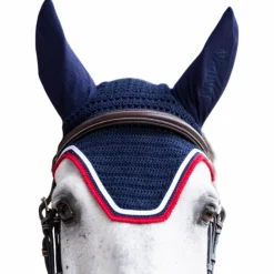 Jump'In - Bonnet pour chevaux Balthazar marine/ rouge