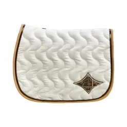 Jump'In - Tapis de selle Jumpad Écusson blanc/ choco/ caramel