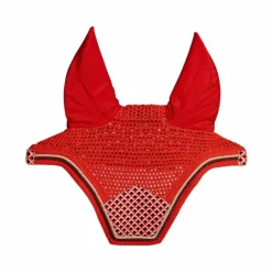 Kentucky Horsewear - Bonnet pour chevaux Wellington Velvet Printing check rouge