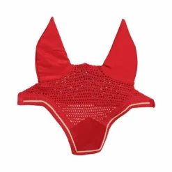 Kentucky Horsewear - Bonnet pour chevaux anti-bruits Wellington Velvet rouge