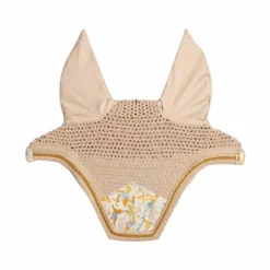 Kentucky Horsewear - Bonnet pour chevaux Wellington Velvet Printing spring leaves whispers marron/ blanc