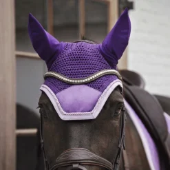 Kentucky Horsewear - Bonnet anti-mouche wellington velvet contrast violet royal
