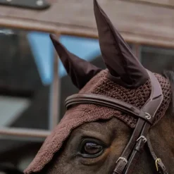 Kentucky Horsewear - Bonnet pour chevaux anti-mouche Wellington Wave marron