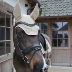 Kentucky Horsewear - Bonnet pour chevaux anti-bruits softshell beige/ vieux rose